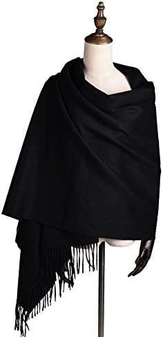 Super Soft 100% Pure Cashmere Shawl, Black