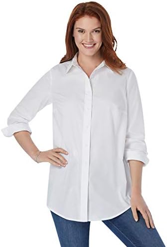 Women's Plus Size Perfect Long-Sleeve Button Down Shirt