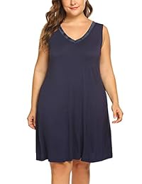 IN'VOLAND - Camisón de verano para mujer, sin mangas, cuello en V