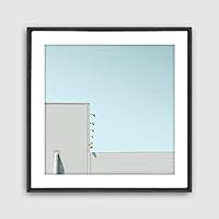 Framed Canvas Wall Art Geometric Building Canvas Prints Home Artwork Decoration for Living Room,Bedroom - 16x16 inches