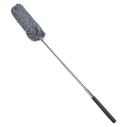 WEFOO Set of 3 Microfiber Duster Extendable Brush Washable Dusting Brush for Interior Roof, Ceiling Fan,Cobweb Duster, Cars-Wet or Dry Use,Bue Coffee And Rose Red