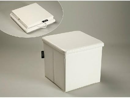 Puff caja desmontable en color blanco: Amazon.es: Hogar