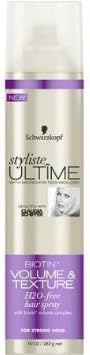 Schwarzkopf Styliste Ultime Biotin+ Volume &amp; Texture H20-free Hair Spray, 10 Oz by Schwarzkopf