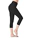 Natural Feelings Ultra Soft Capri Leggings for Women with High Waist, Tummy Control Stretch Slim Tights Black