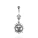 BodyJ4You 5PCS Belly Button Rings 14G Sun Wings Hamsa Moon Steel CZ Women Navel Piercing