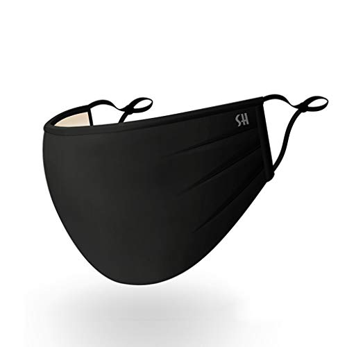 Unisex Mouth Mask Adjustable Anti Dust Face Mouth Mask,Black Cotton Face Mask for Cycling Camping Travel Winter Warm Mask Fleece Earmuffs Riding Ski Snowboard Half Face Mask - Thumbnail 2
