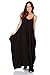 Simply Ravishing Casual Maxi Boho Harem Spaghetti Strap Dress, X-Large, Brown