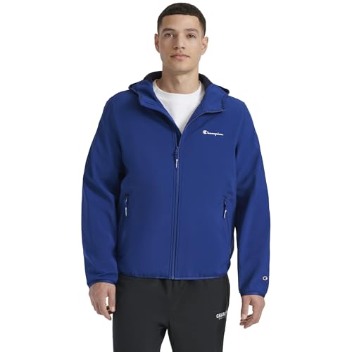Champion Men's Lightweight Active Soft Shell Jacket With Hood, Blue, Small