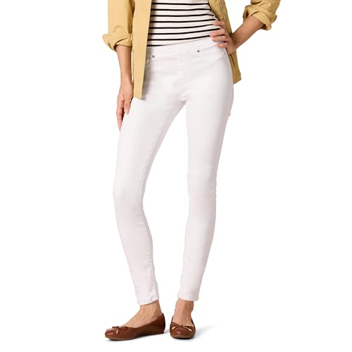 Amazon Essentials Jeggings Elasticos de Tiro Medio - colores interrumpidos Mujer, Blanco, 50 Corto