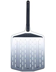 ooni 12” Perforated Pizza Peel – Aluminum Metal Pizza Peel 12 Inch, Pizza Spatula Paddle, Lightweight Pizza Turning Peel with Long Handle, Pizza Oven Accessories, Pizza Tools, Rectangle Pizza Turner