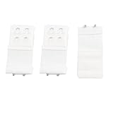 Women White 2 Rows Hook and Eye Tape Stretch Bra Strap Extenders