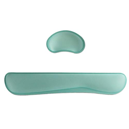Poualss Memory Foam Set Keyboard and Mouse Wrist Pad Rest,Cushion Support for Office,Gaming,Computer,Laptop and Mac,Pain Relief& Easy Typing,Green Wrist Rests