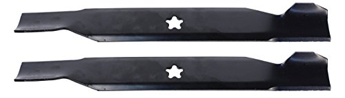 USA Mower Blades (2 AYP498BP High Lift Blade Fits AYP Craftsman Husqvarna 127843 134149 127843 138498 532127843 Length 21 in. Width 2 1/4 in. Thickness .150 in. Center Hole 5 PT ST 42 in. Deck
