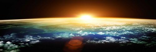 Artrend Wall Posters Earth Space Sunrise Science Landscape Panoramic picture for Christmas Decoration Gift 16x48" Unframed Shipped Rolled