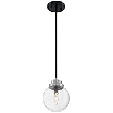 Nuvo Axis-1 Light Pendant in Industrial Style-7.75 Inches Wide by 10.25 Inches High-Matte Black/Brushed Nickel Finish