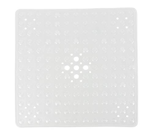 Vive Shower Stall Mat - Non Skid Bathtub Floor for Kids, Adults, Elderly - Square Bathroom Slipmat Bath Tub Suction Grip - Washable Non Slip, PVC