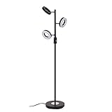 SUNLLIPE 3 Light Floor Lamp, Tree Floor Lamp Adjustable, 60 Inch 21W Modern Sturdy Standing Lamp Uplight for Living Room, Bedroom and Office-Jet Black