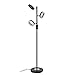 SUNLLIPE 3 Light Floor Lamp, Tree Floor Lamp Adjustable, 60 Inch 21W Modern Sturdy Standing Lamp Uplight for Living Room, Bedroom and Office-Jet Black