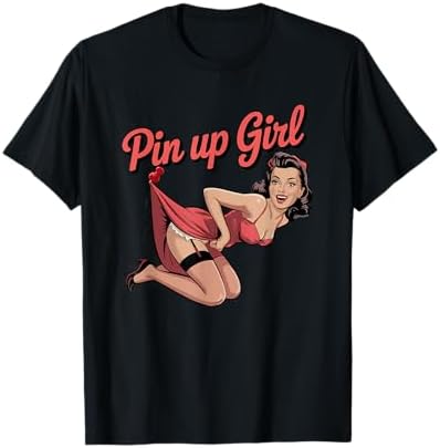 Amazon.com: Pinup Girl in Chest Pocket Graphic Tee Classic Pinup