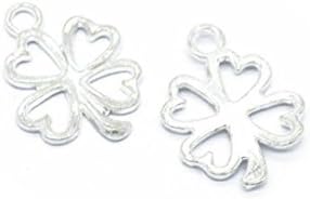 15 PCS Silver ,bronze ,gold, Ancient silver Four Leaf Clover Charms , Four Leaf Clover Pendants,Clover Charms