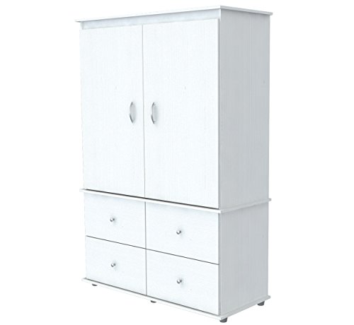 Inval America Laricina-White Armoire/ Audio/Video Combo