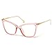 WearMe Pro - New Elegant Oversized Clear Cat Glasses (Pink Frame, 52)