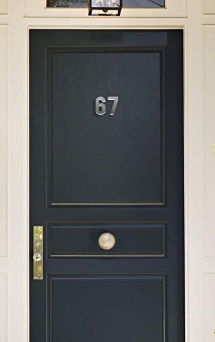 PEELCO Silver Stainless Steel Floating Address Numbers for Houses 3", Acrylic Backing, 3M Double Sided Tape, Hardware Included, 0