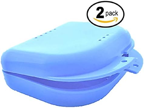 ProDental Mouth Guard Case – 2 Pack | Lifetime FREE Replacement | Can Use as an Orthodontic Dental Retainer Box | Denture Storage Container | Blue with Air Vent Holes