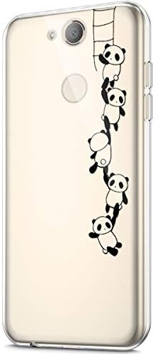 ikasus Case for Sony Xperia XA2,Crystal Clear Art Painted Pattern Design Soft TPU Ultra-Thin Transparent Flexible Soft Rubber Gel TPU Protective Case Cover for Sony Xperia XA2 Silicone Case,Black cat