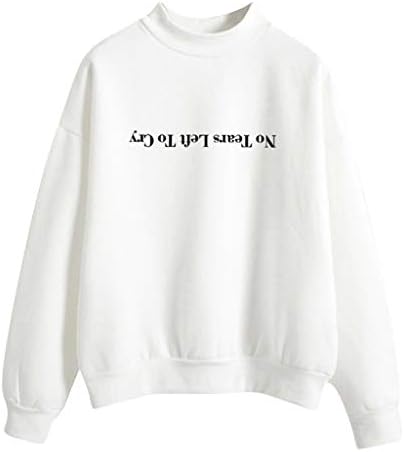 iHAZA NO Tear Lefe to Cry Womens Casual Solid Long Sleeve Letter Sweatshirt Tops Blouse