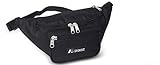 Everest 044XLD Extra Large Fanny Pack, Black Set of 2 Fanny Packs.