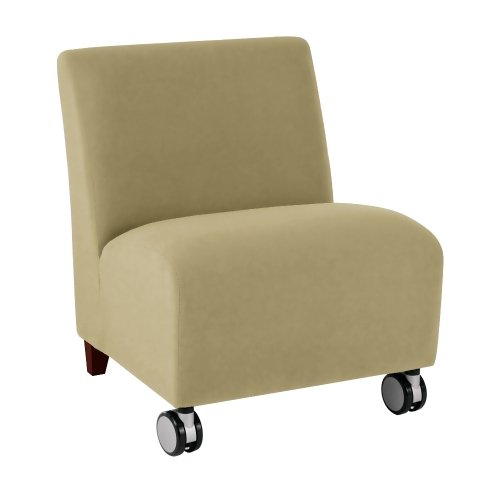 Lesro 500 lb. Capacity Oversized Armless Guest Chair in Fabric with Casters Office