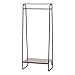 IRIS USA, Inc. Clothing Rack for Clothes with 2 Wood Shelves, Freestanding Rack, Easy to Assemble Garment Rack, Standing Metal Sturdy Clothing Rack, Small Space Storage Solution, Black