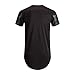 UNRESTRAINED Mens Hip Hop Curved Hemline Swag Tshirts Black L