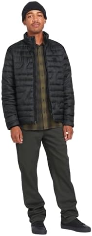 Volcom Men's September Puff Body Hooded Jacket, Black at Amazon