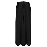 iiniim Youth Girls Celebration of Spirit Lyrical Praise Dance Palazzo Pants Loose Fit Black 6-8