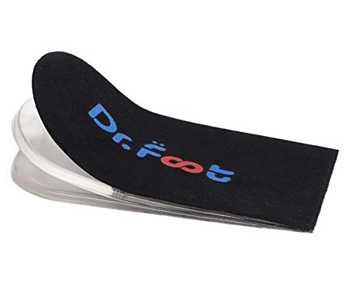Dr. Foot’s Adjustable Orthopedic Heel Lift Inserts, Height Increase Insole for Leg Length Discrepancies, Heel Spurs, Heel Pain, Sports Injuries, and Achilles tendonitis (Black, 3 Layers – L)
