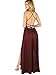 SheIn Women's Sexy Satin Deep V Neck Backless Maxi Party Evening Dress Large Burgundy#2