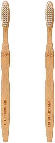 Uppercut Deluxe Bamboo Wooden Medium Bristle Toothbrush Pack of 2