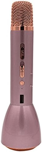FWX Portable Karaoke Wireless Bluetooth Microphone cSpeaker Support Charging for Mobile phone (Rose gold)