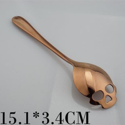 Lannmart 1PCS Skull Shaped Spoon 15cm 304 Stainless Steel Coffee Spoons Dessert Ice Cream Sweets Teaspoon Stainless Food Cutlery
