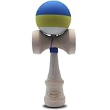 CANSHOW Kendama Maple Wood Toy - Rubber Blue Yellow White Tama Deluxe Pro Model Extra String