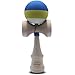 CANSHOW Kendama Maple Wood Toy - Rubber Blue Yellow and White Tama Deluxe Pro Model - with Extra String