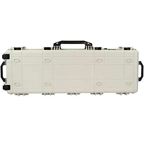 Eylar 53 Inch Waterproof Rifle Hard Case With Foam - Crushproof Roller Case For 2 Guns, Green