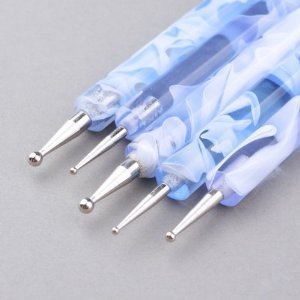 Uniqstore® 5 X 2way Dotting Pen Tool Nail Art Paint Blue A2
