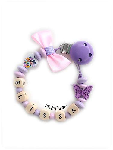 Clip Ciuccio Personalizzata Con Nome - Yolnkos Viola | Grado Alimentare E Sicura - Foto 7