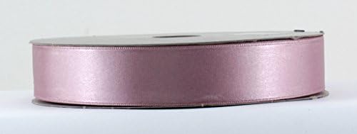 Double Face Santin Craft Ribbon, 7/8" Wide, 50-Yard Spool, Old Rose