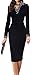 LunaJany Women's Polka Dot Long or Short Sleeve Wear to Work Office Pencil Dress