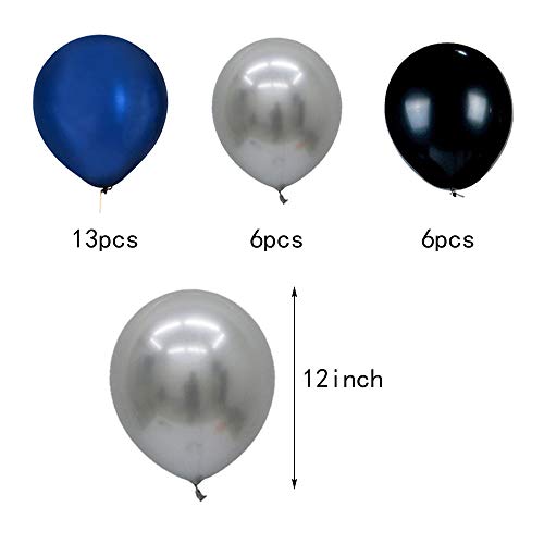 40th-Birthday-Party-Balloons-Kits-40th-Birthday-Party-Supplies-40th-Birthday-Sash-Happy-Birthday-Banner-40th-Silver-Number-Balloons-SilverBlackNavy-Blue-Paper-Pom-Poms