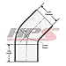 HPS HTSEC45-175-BLK Silicone High Temperature 4-ply Reinforced 45 degree Elbow Coupler Hose, 75 PSI Maximum Pressure, 4